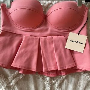 Cherrie Peplum Top in Blush Pink xs
superdown